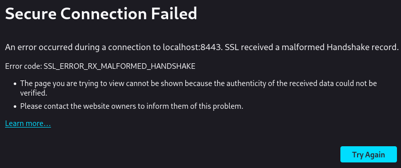 Firefox SSL_ERROR_RX_MALFORMED_HANDSHAKE message